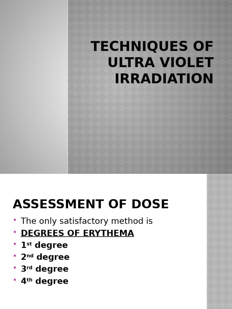 UV Irradiation Dose Assessment Techniques | PDF | Ultraviolet ...