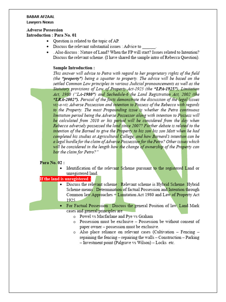 Property 23-24 LN | PDF | Adverse Possession | Concurrent Estate