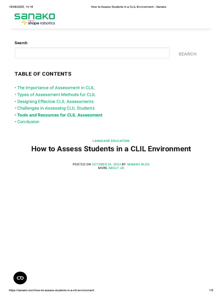 Assessing Students in CLIL Environments | PDF | Educational Assessment ...