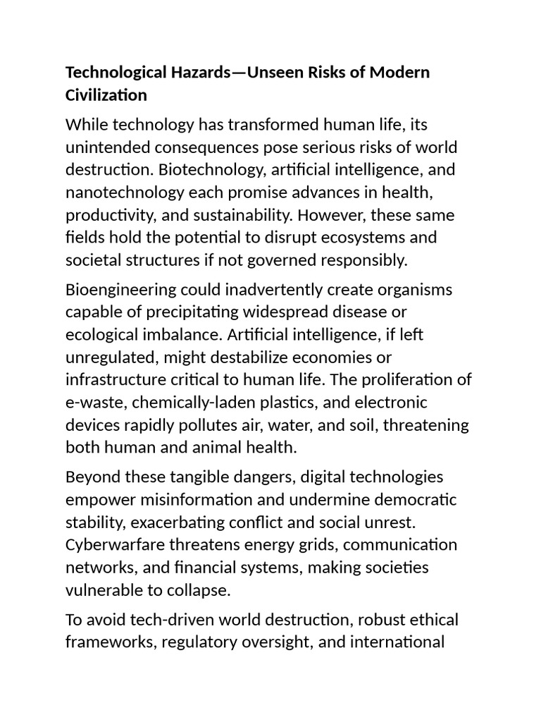 Technological Hazards | PDF