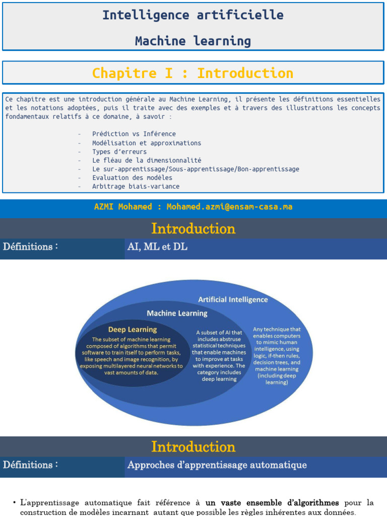 Introduction au Machine Learning et Modélisation | PDF | Apprentissage ...