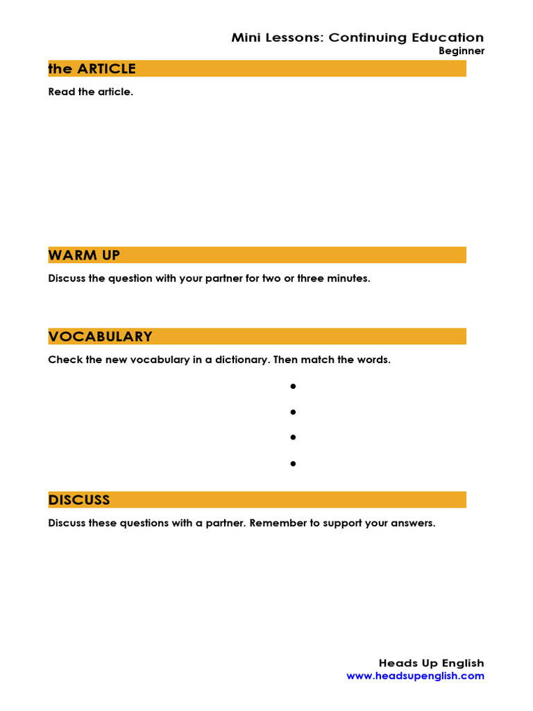 Continuing Education Mini Lessons | PDF