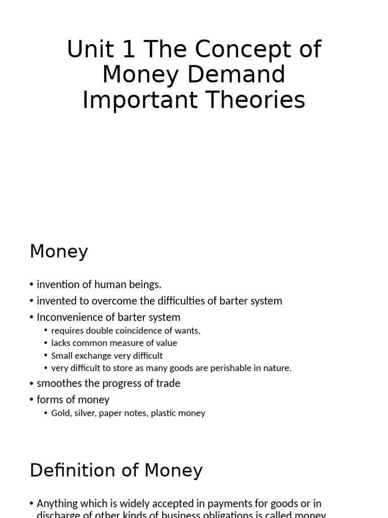 Understanding Money Demand Theories | PDF | Money | Demand For Money
