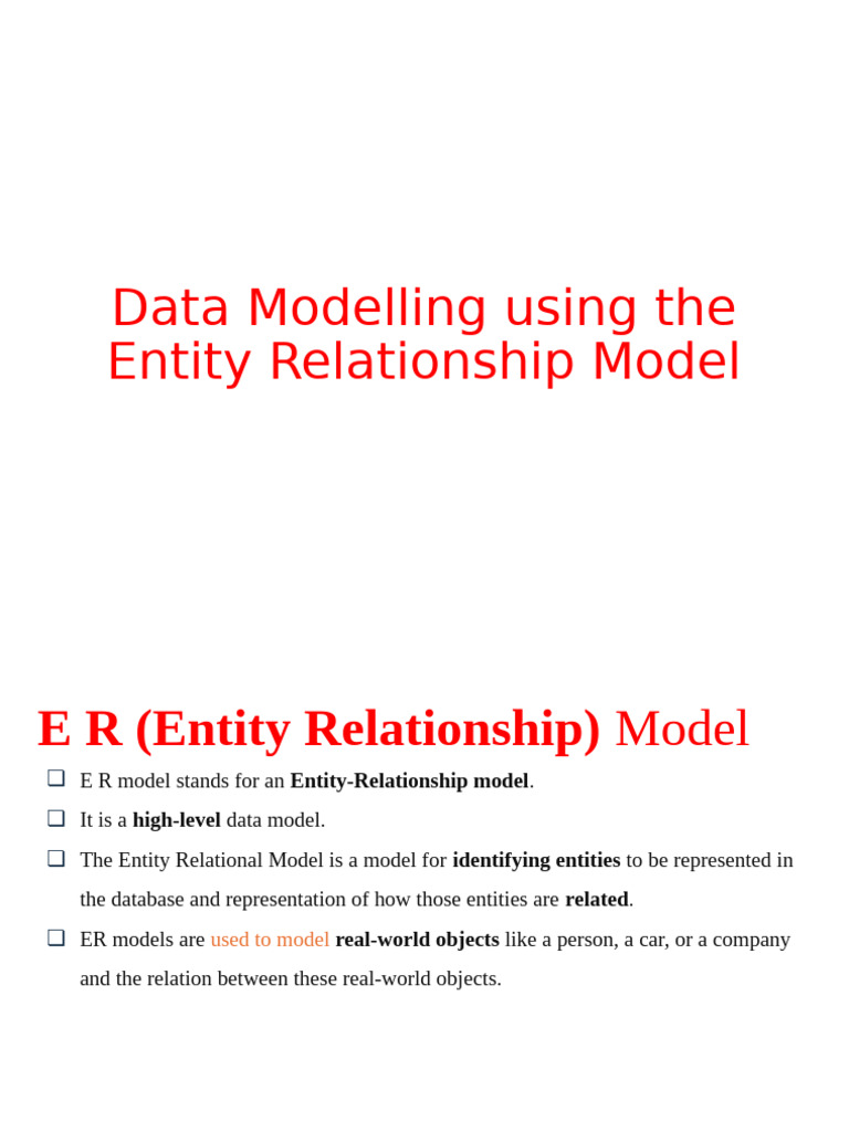 Entity Relationship Model Explained | PDF | Systems Engineering | Data ...