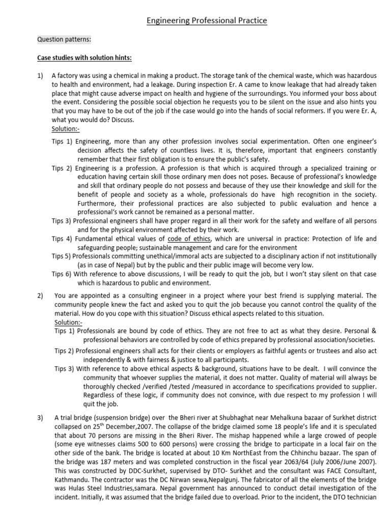 Ethical Dilemmas in Engineering Practice | PDF | Engineer | Conflict Of ...