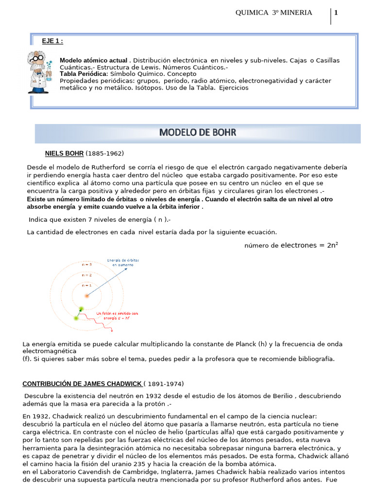 Modelo Atómico y Partículas Subatómicas | PDF | Configuración ...