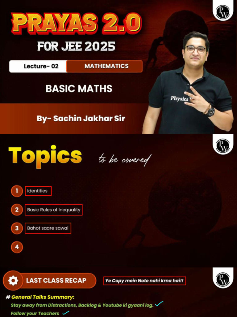 Basic Maths 02 - Class Notes - JEE 2.0 2025 | PDF
