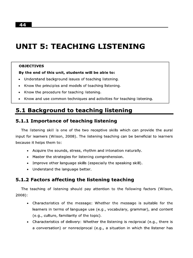 Unit 5 Teaching Listening | PDF