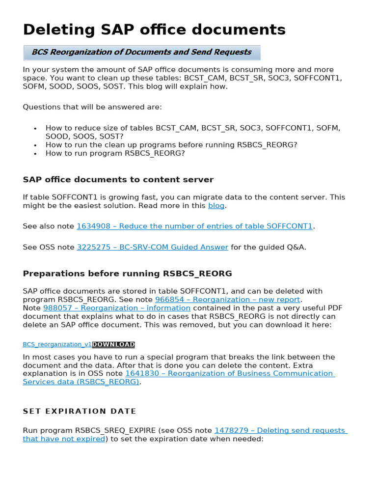 SAP Document Cleanup Guide | PDF | Information Technology | Computing