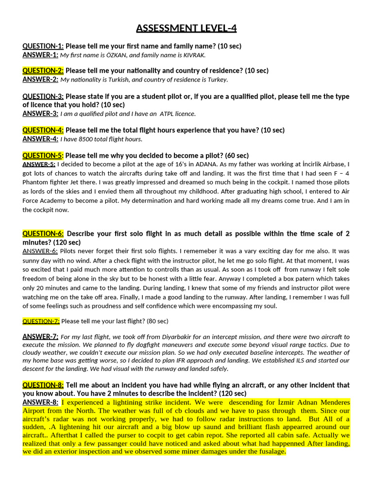 Pilot Experience and Flight Safety Insights | PDF | Air Traffic Control ...