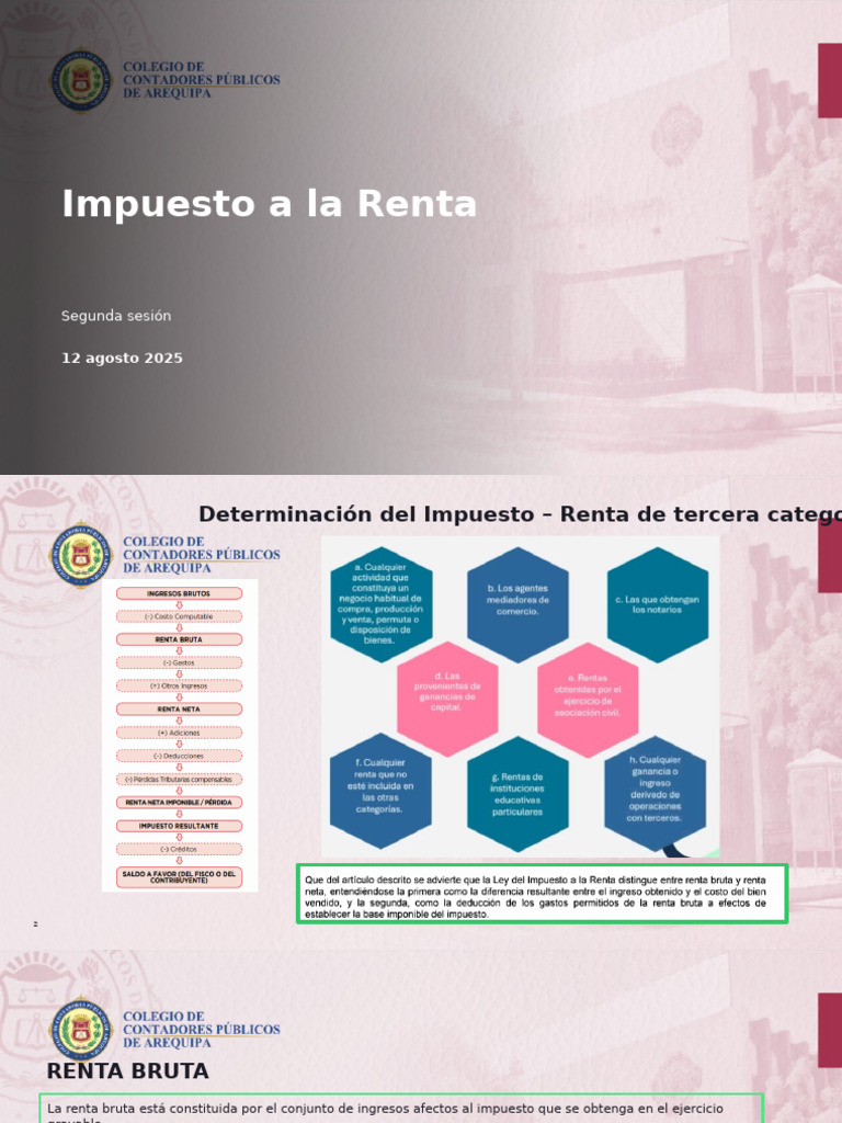 Determinación del Impuesto a la Renta | PDF | Contabilidad | Impuestos