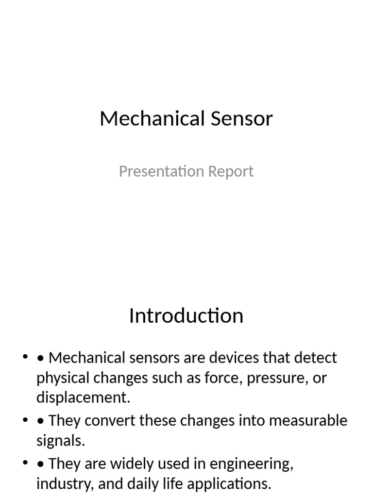 Mechanical Sensor Detailed Presentation | PDF