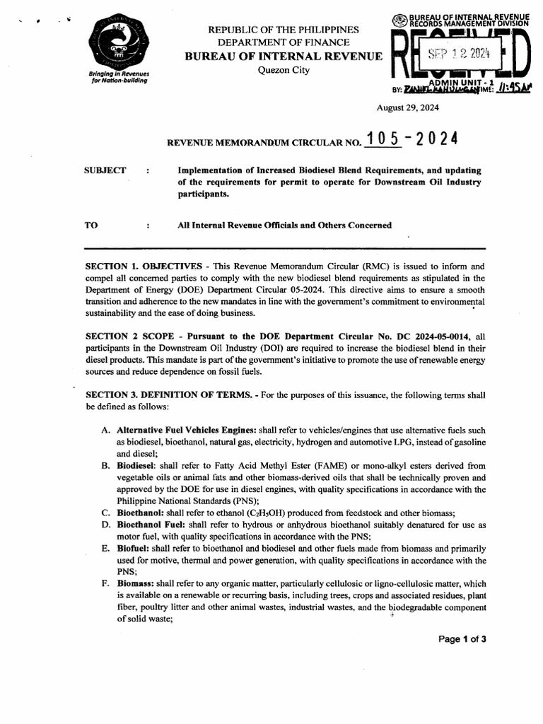 RMC No. 105-2024 | PDF