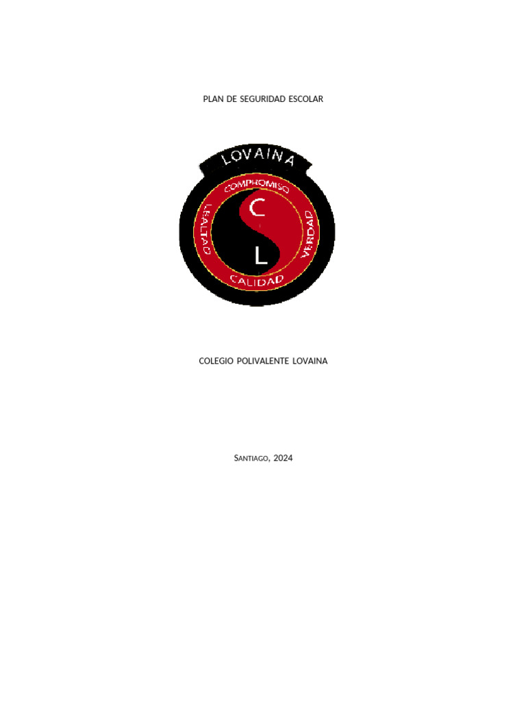 Plan de Seguridad Escolar 2024 PDF | PDF | Educación de la primera infancia