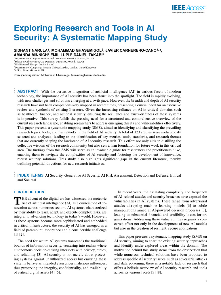 Systematic Mapping of AI Security Research | PDF | Artificial ...