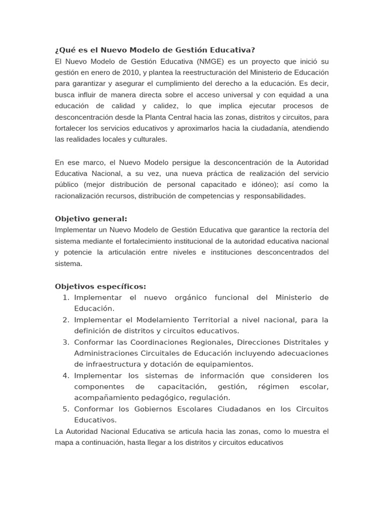 Nuevo Modelo de Gestión Educativa 2023 | PDF