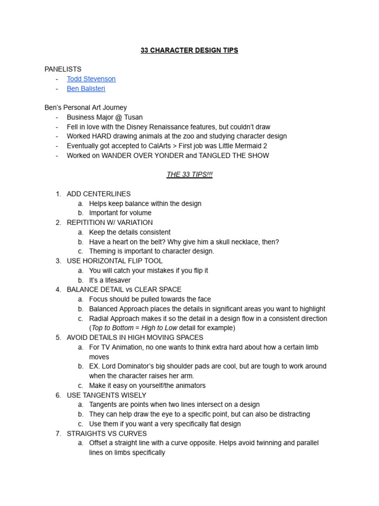 33 Essential Character Design Tips | PDF | Human Eye