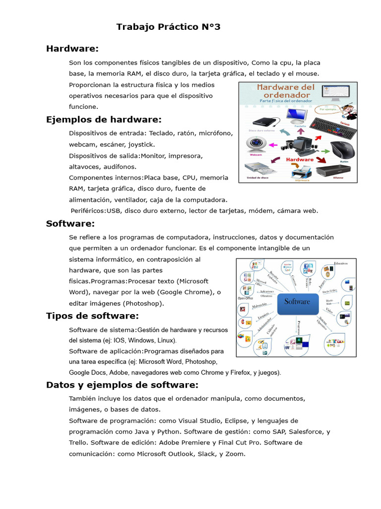Trabajo Práctico N°3 Informatica | PDF | Hardware de la computadora ...