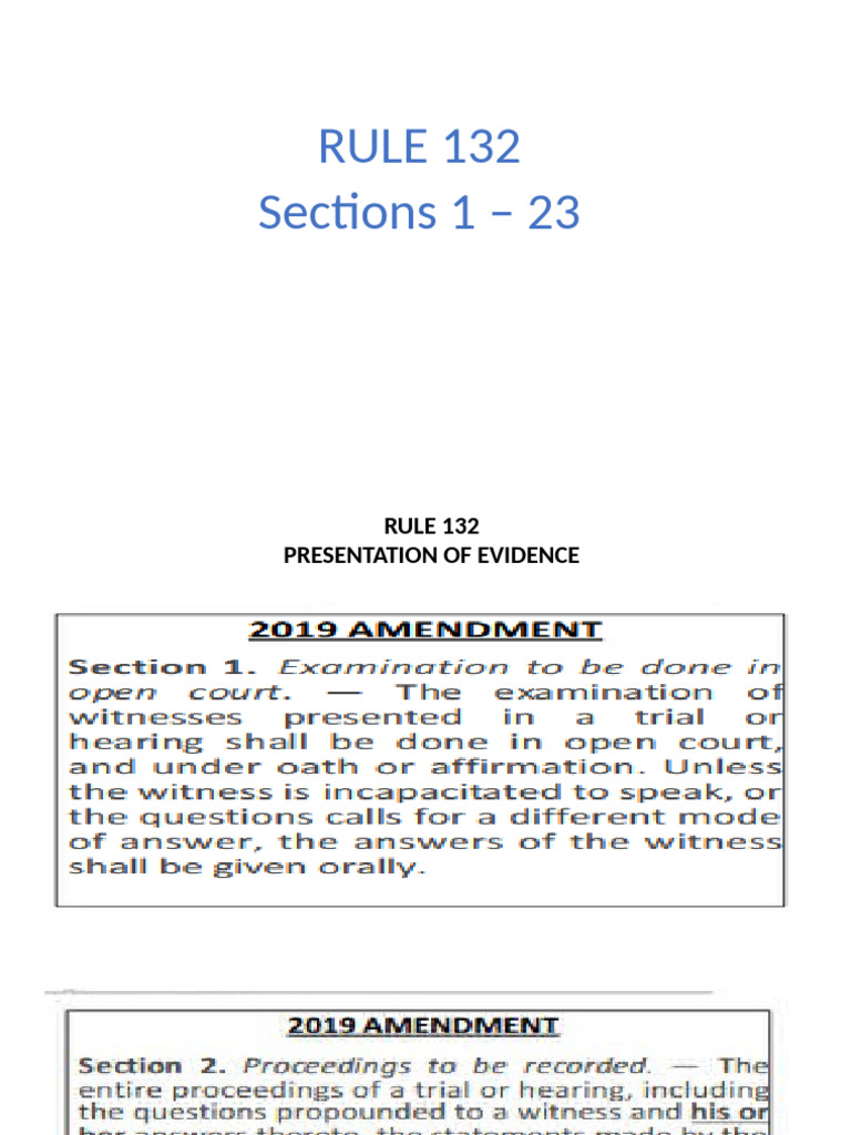 Rule 132 Section 1 23 | PDF