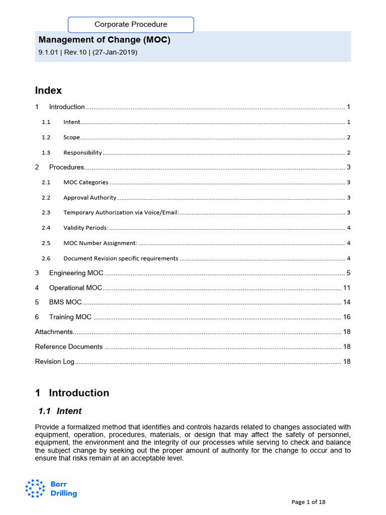 Management of Change Procedure Guide | PDF | Pump | Risk Assessment