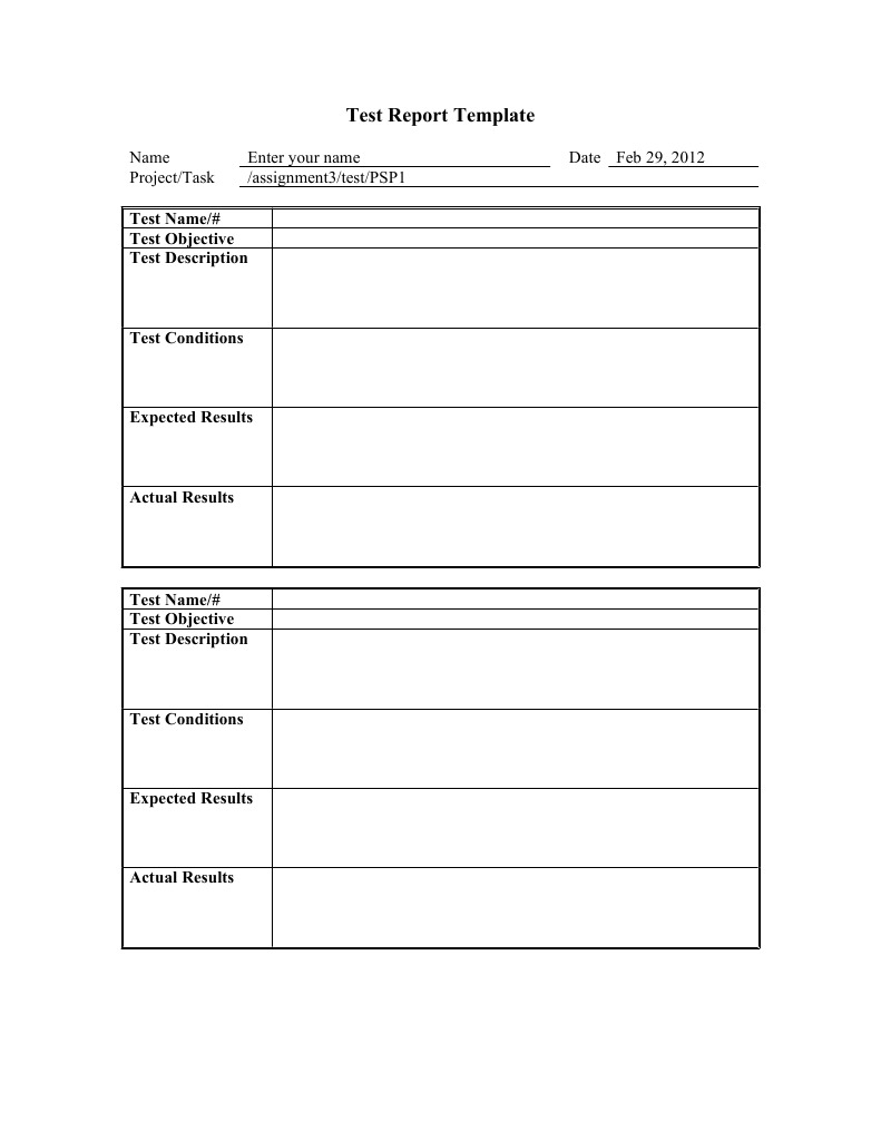 Test Report Template Guide | PDF