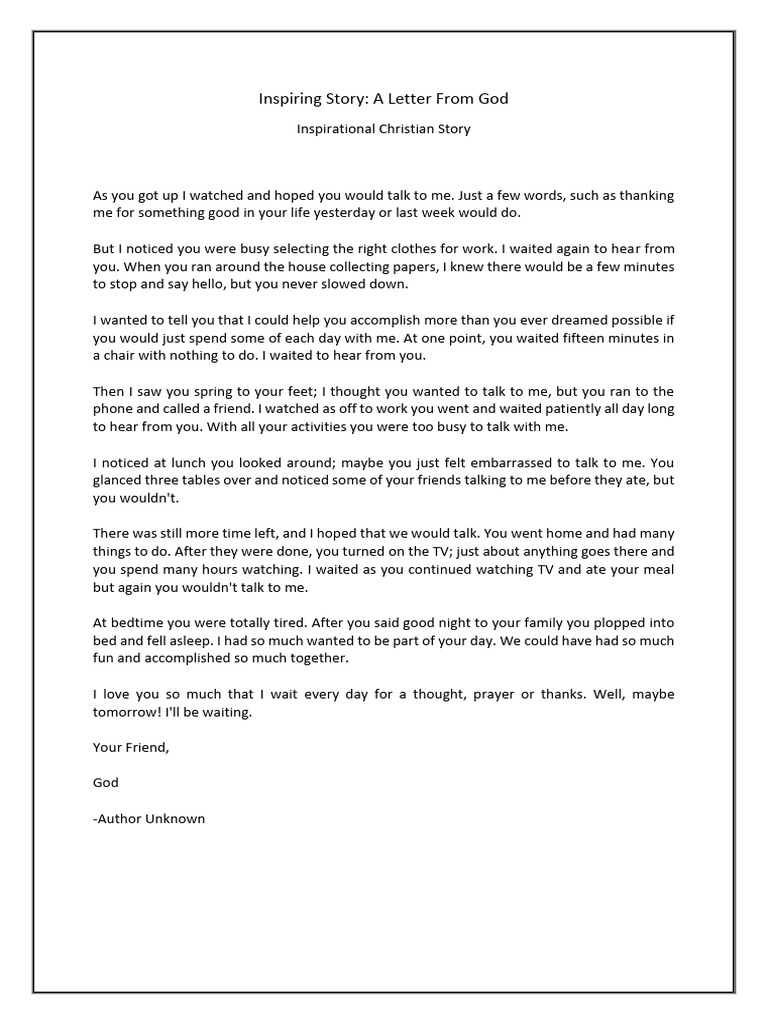 A Letter from God: Daily Connection | PDF