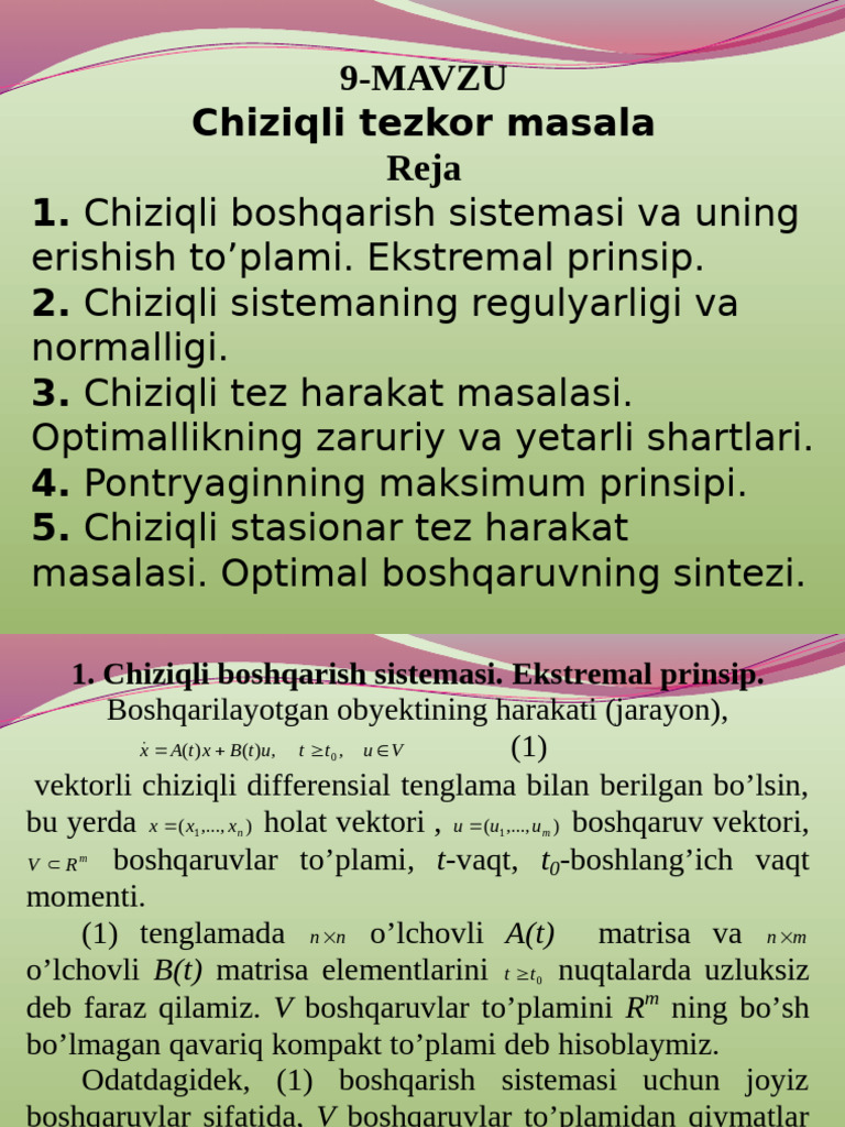 9 Mavzu | PDF
