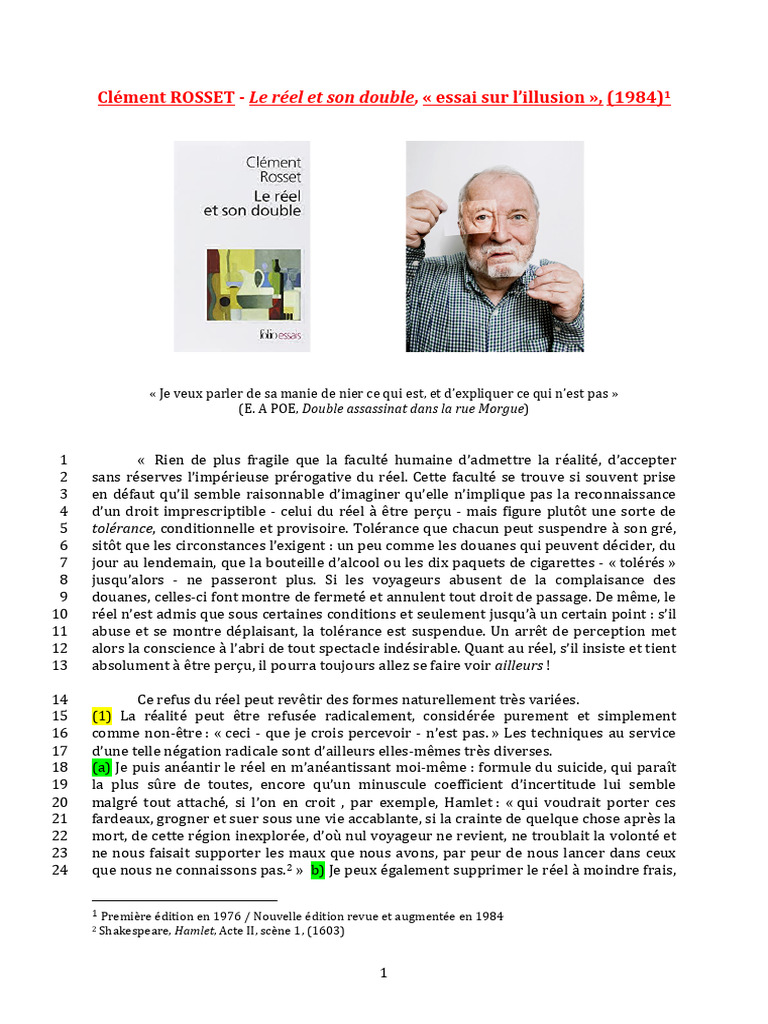 Le Réel et son Double : Illusion et Perception | PDF | la perception ...