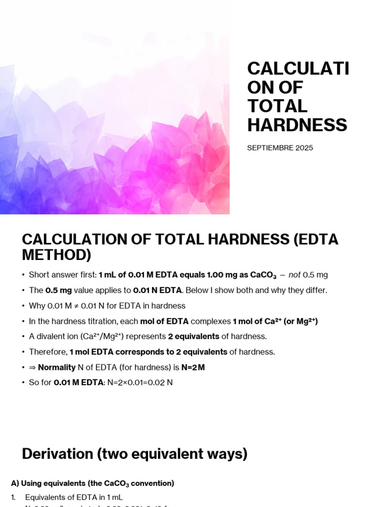 17 Calculation of Total Hardness | PDF | Mole (Unit) | Titration