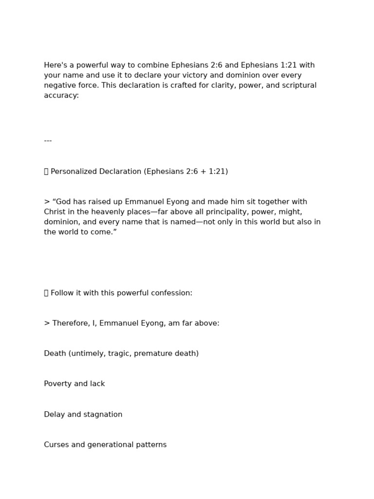 Personalized Victory Declaration Guide | PDF