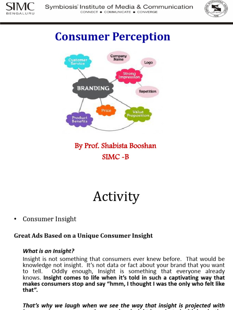 Understanding Consumer Insights and Perception | PDF | Senses | Odor