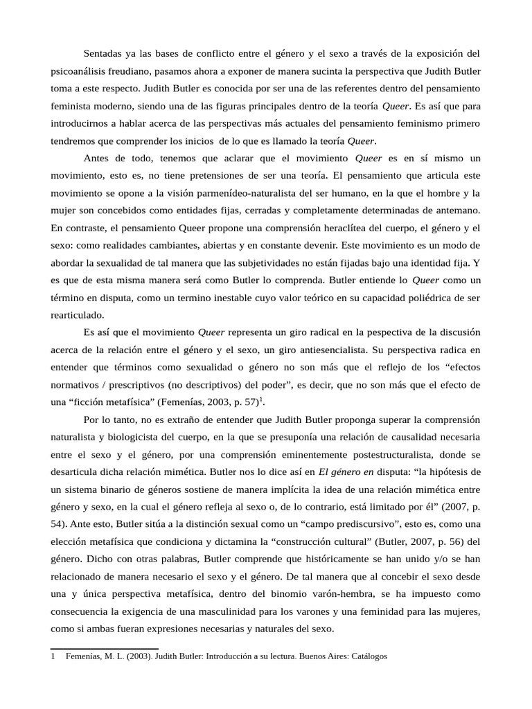Judith Butler y la Performatividad de Género | PDF | Género | Estudios ...
