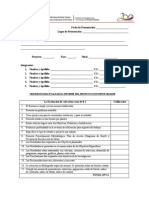 Planilla de Evaluación de Los Proyectos