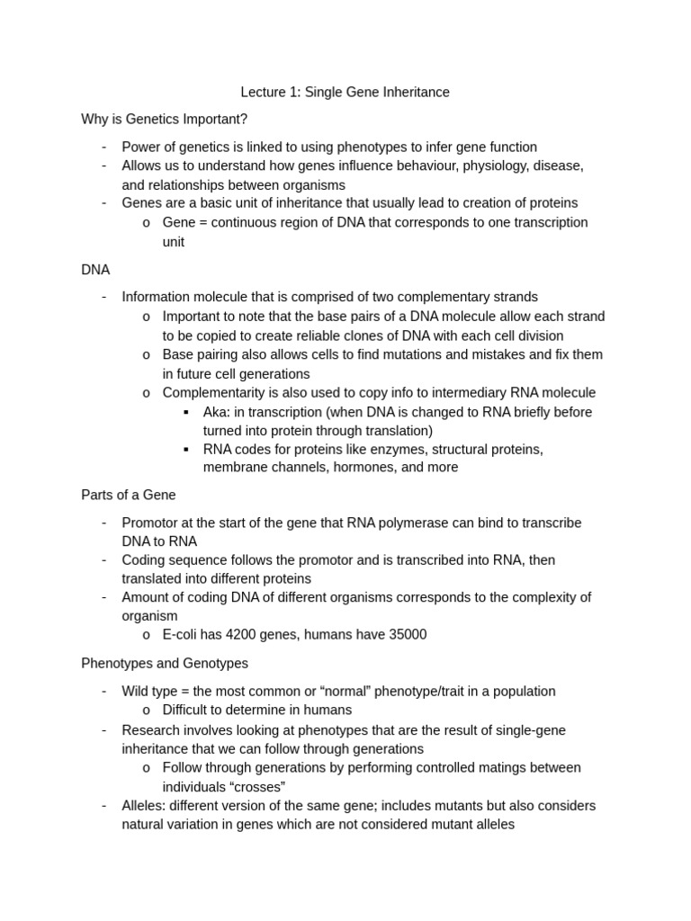 Understanding Single Gene Inheritance | PDF | Dominance (Genetics ...