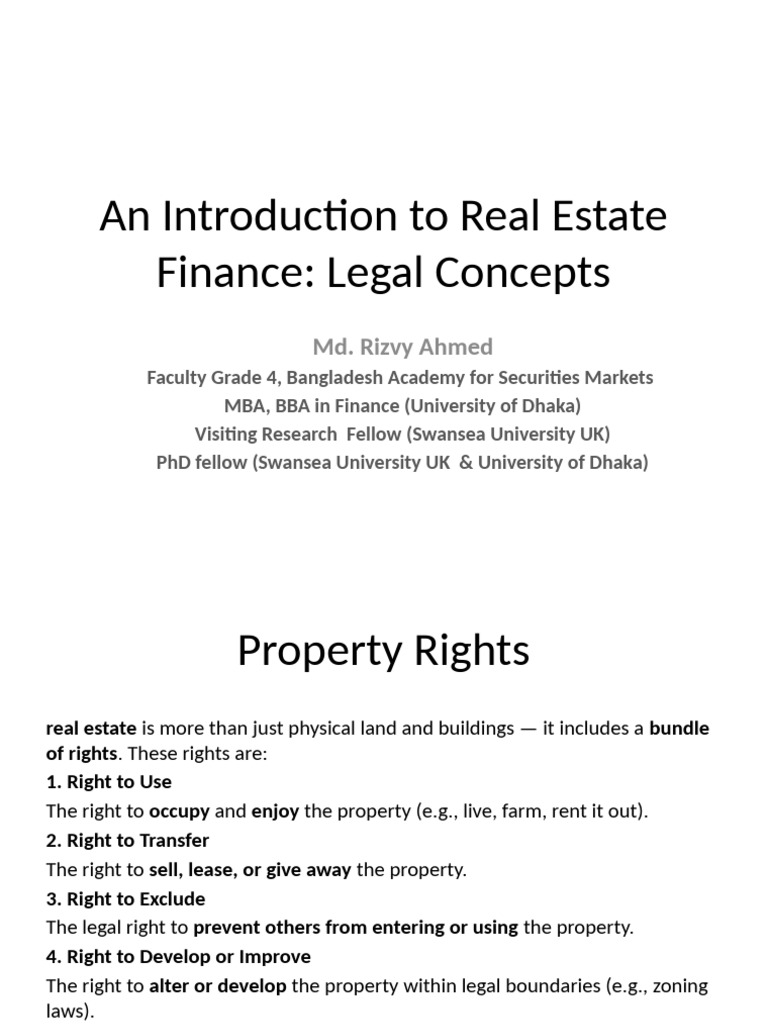 Real Estate Finance: Property Rights Explained | PDF | Leasehold Estate ...