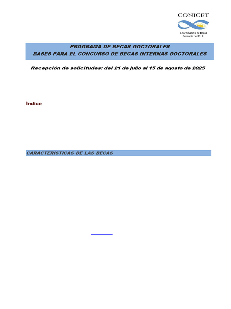 Convocatoria Becas Doctorales 2025-2026 | PDF | Beca