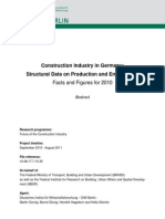 Construction Industry in Germany: Structural Data On Production and Employment
