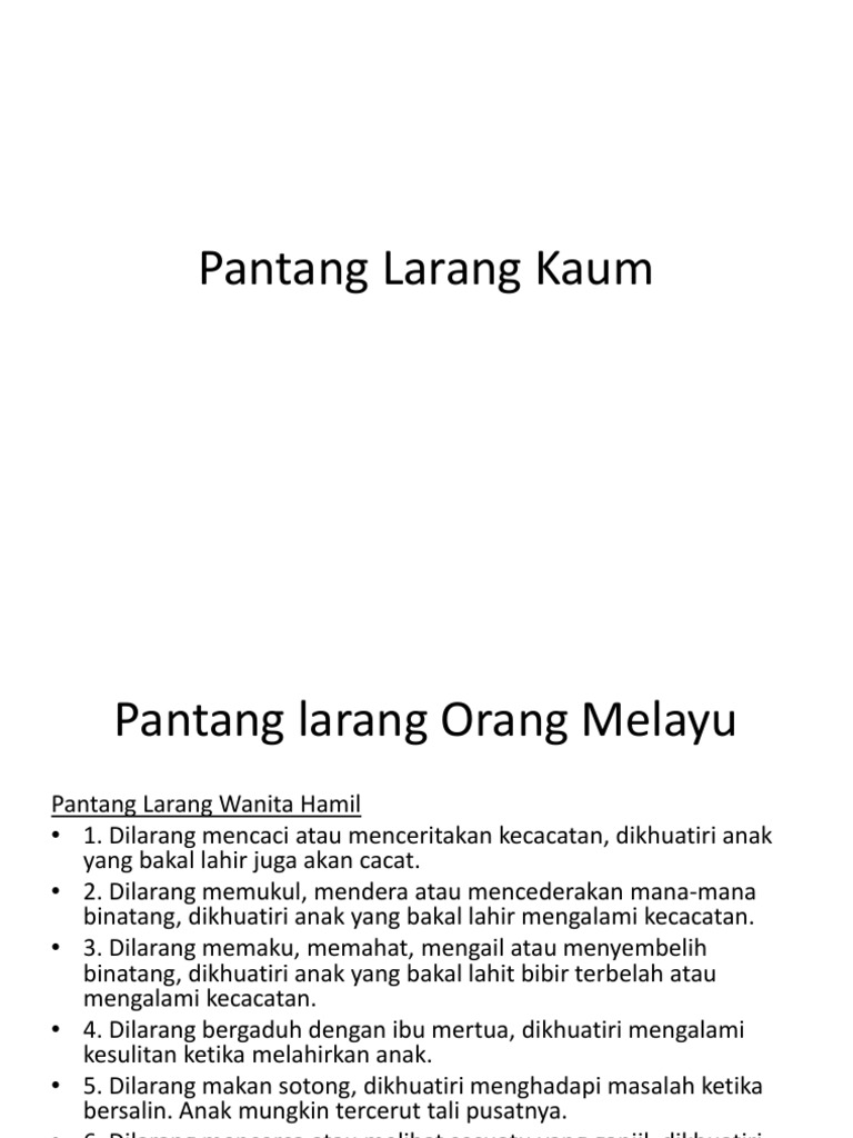 Pantang Larang Orang Melayu