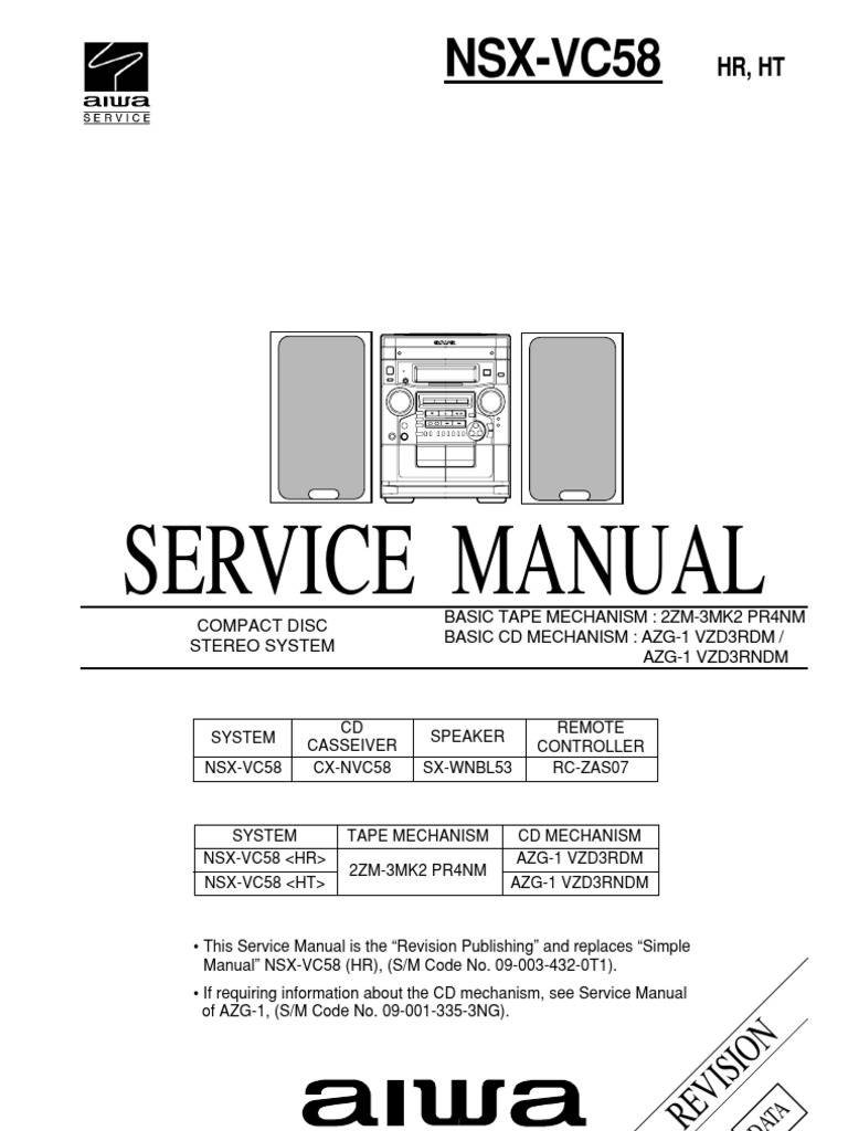Aiwa NSX-VC58 | PDF | Loudspeaker | Amplifier