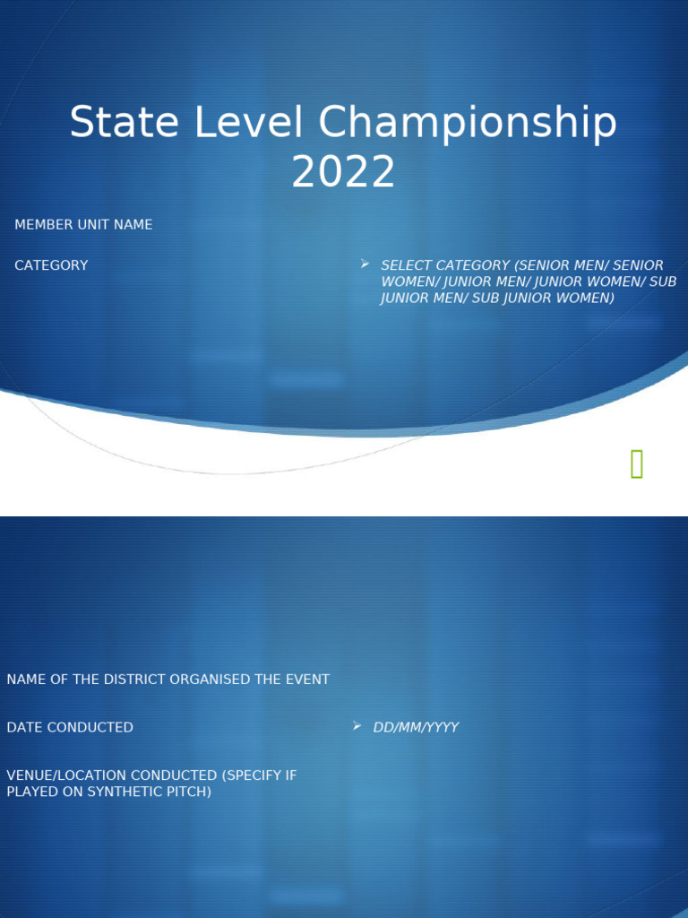 State Level Championship 2022: Member Unit Name Category | PDF
