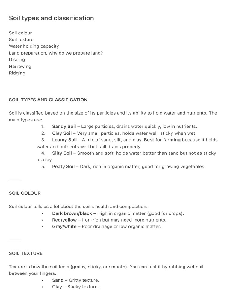 Soil Types and Their Classification | PDF | Soil | Loam