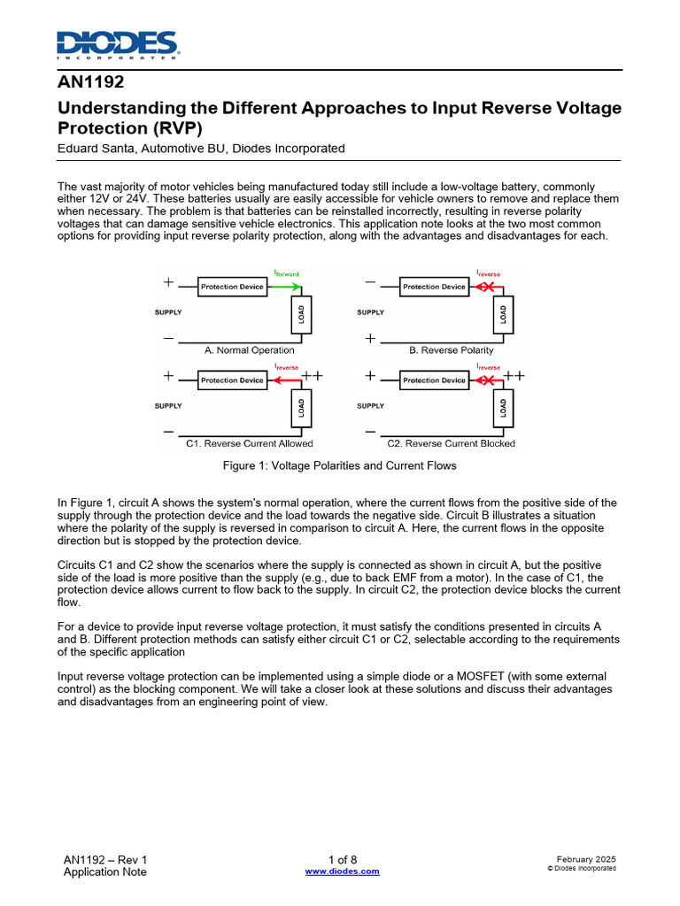 Input Reverse Voltage Protection Methods | PDF | Mosfet | Diode