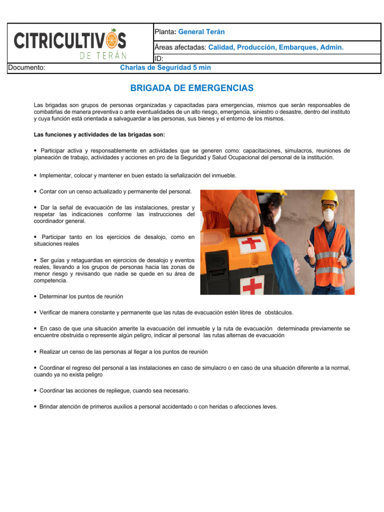 Brigadas de Emergencia en General Terán | PDF | Seguridad y salud ...