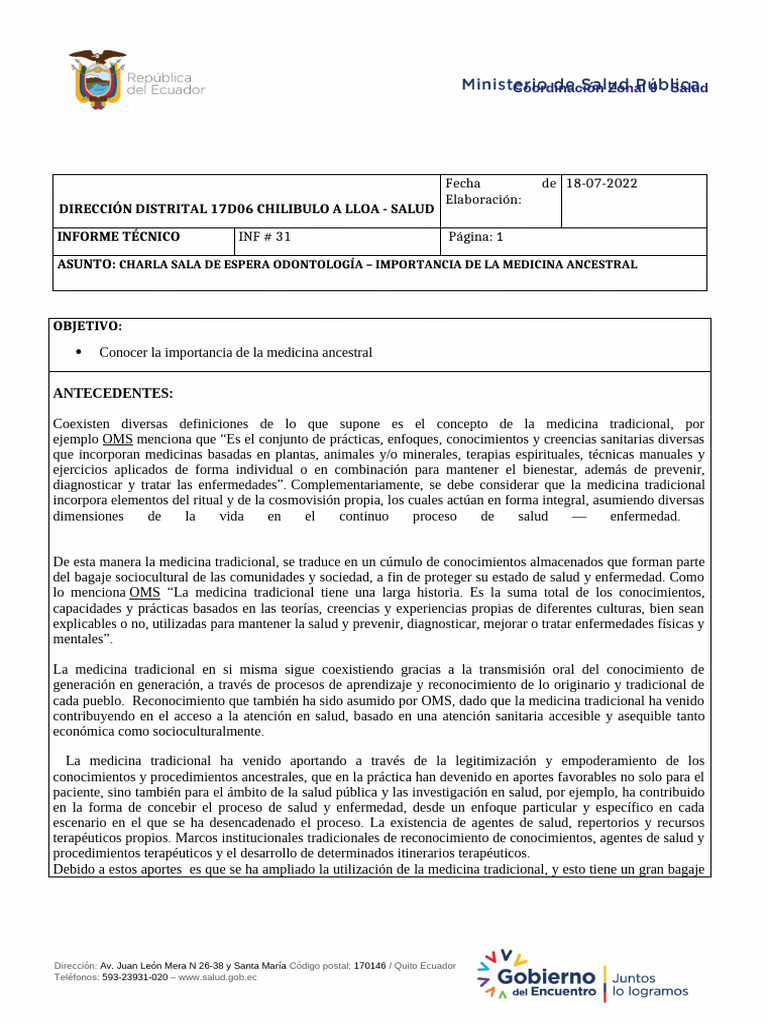 Importancia de la Medicina Ancestral | PDF | Medicina | Cuidado de la salud