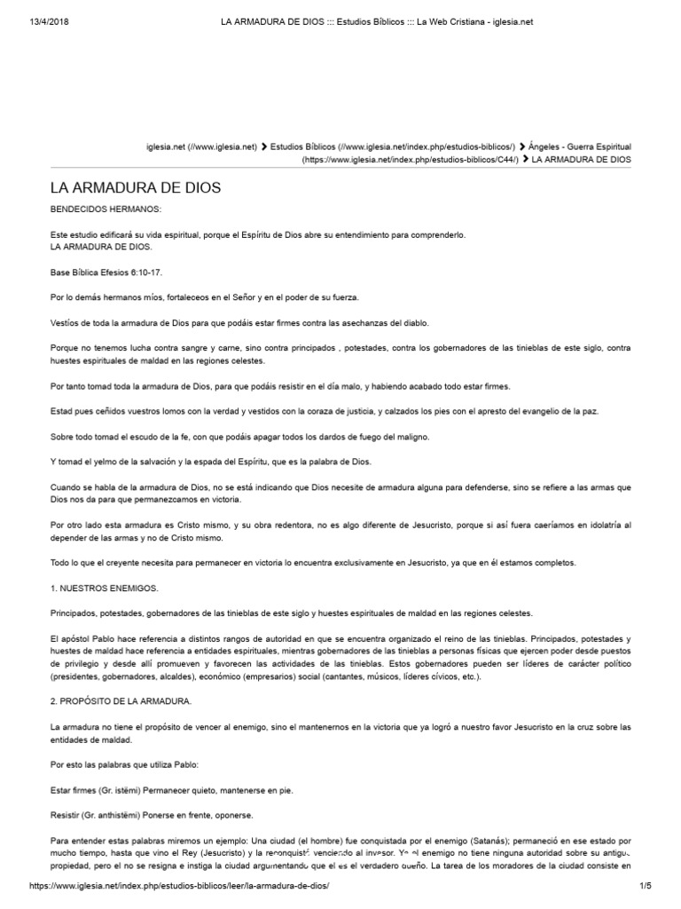 La Armadura de Dios en Efesios 6 | PDF | Cristo (título) | Salvación