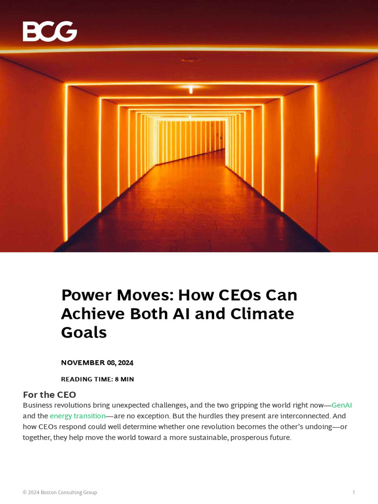 CEOs Navigating AI and Climate Challenges | PDF | Sustainable Energy ...