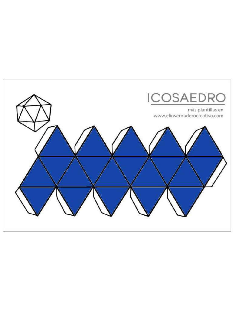Plantilla Imprimible de La Figura de Un Icosaedro | PDF