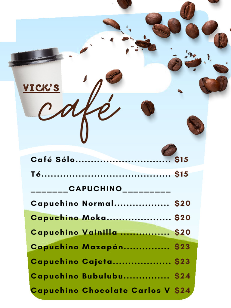 Menú de Capuchinos y Café Vick's | PDF
