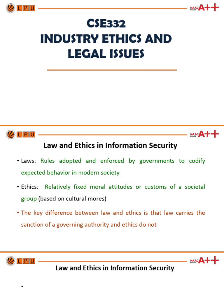 Ethics and Laws in Information Security | PDF | Cybercrime | Security
