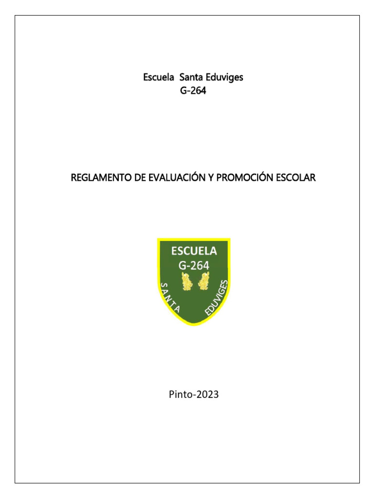 Reglamento de Evaluación Escolar 2023 | PDF | Evaluación | Plan de estudios